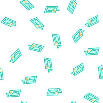 Cutout booklet vector seamless pattern line Stock Illustration