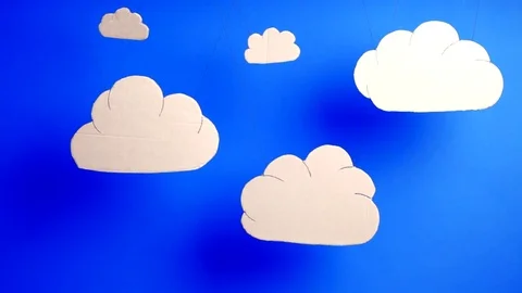 Cutout clouds blowing in the wind Stock Footage 72355575