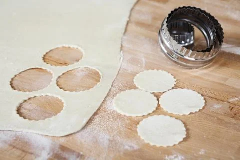 Cutout dough with shape Stock Photos