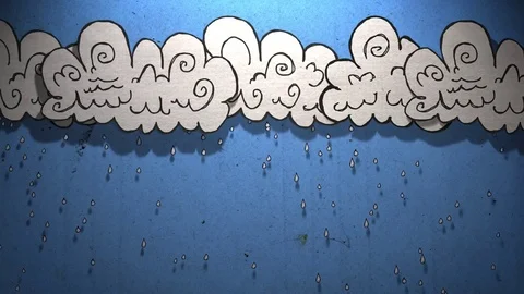 Cutout loop animation of rain Stock Footage 80598534