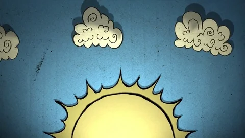 Cutout loop of sun and clouds Stock Footage
