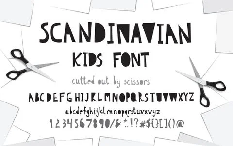 Cutout paper font. Stock Illustration