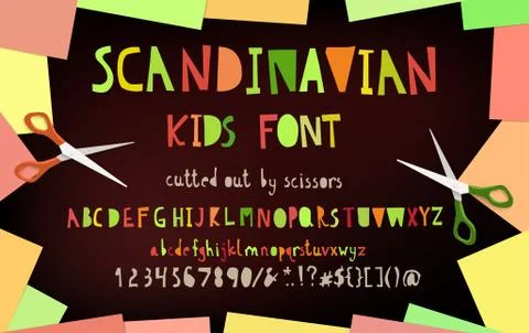 Cutout paper font. Stock Illustration