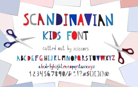 Cutout paper font. Stock Illustration
