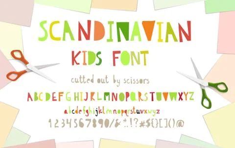 Cutout paper font. Stock Illustration
