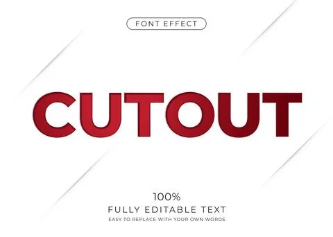 Cutout text effect with editable font style Stock Illustration