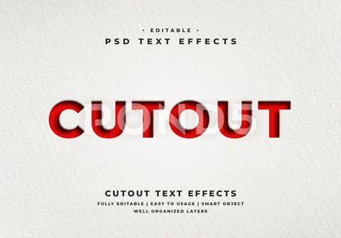Cutout text style effect mockup - PSD template PSD-Vorlage