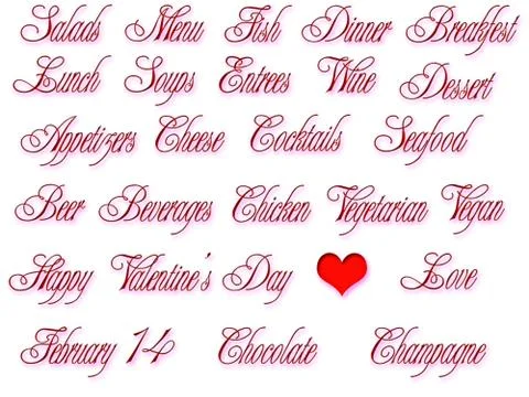 Cutout valentine's menu Stock Illustration