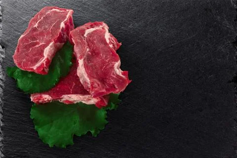 Cuts of beef meat steacks Stock Photos