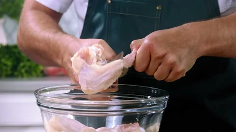 Cuts chiken close-up Video stock 236206798