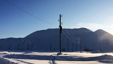 Cuts the contact wire Stock Footage 75837008