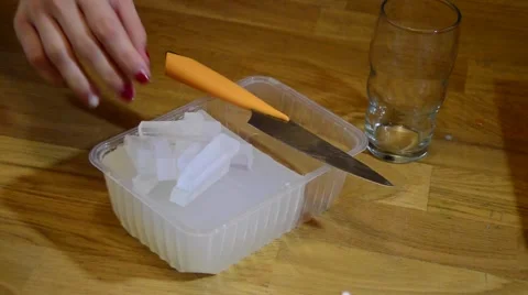 Cuts soap knife Stock Footage 59097996