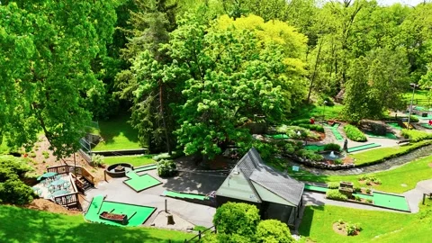 Cuts Through the Middle - Fairmount Mini Golf - Syracuse, NY Stock Footage 336516041