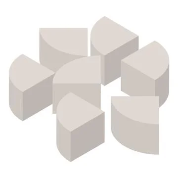 Cutted cassava icon, isometric style Stock Illustration