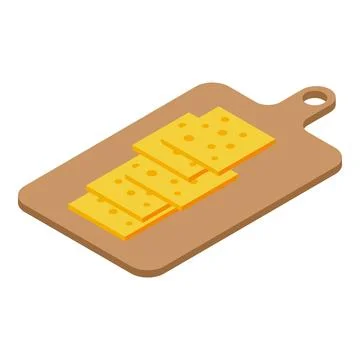 Cutted cheese icon, isometric style Illustrazione stock