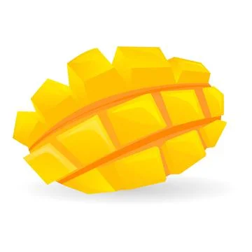 Cutted cube mango icon, cartoon style 스톡 일러스트