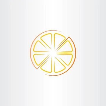 Cutted half orange icon vector Stock-Illustration