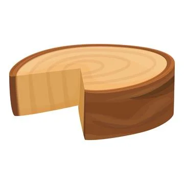 Cutted half tree trunk icon, cartoon style Stock Illustration