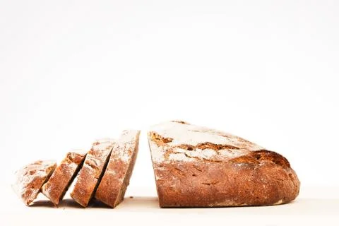 Cutted loaf of bread Stock Photos