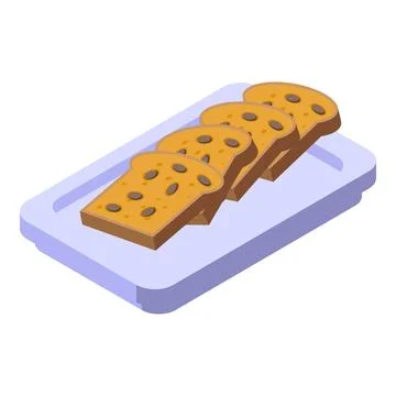 Cutted panettone icon isometric vector. Cake bread Stock Illustration