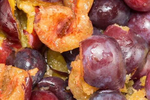 Cutted Plums Macro Foto stock