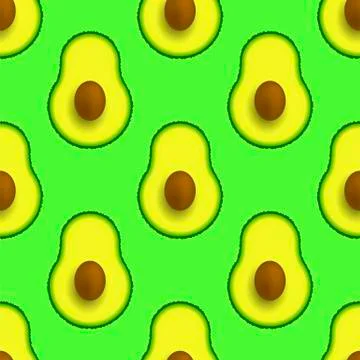 Cutted Ripe Avocado Seamless Pattern 스톡 일러스트