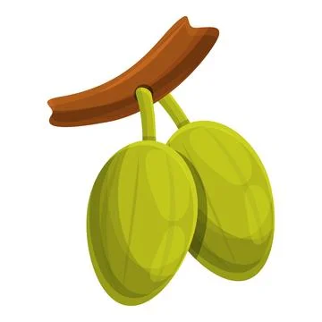 Cutted shea tree green nut icon, cartoon style Illustrazione stock