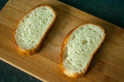 Cutted two slices of bread Stock Photos