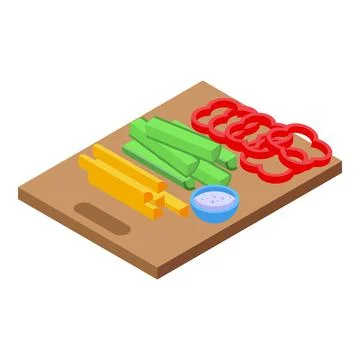 Cutted vegetables icon isometric vector. Summer park Ilustración de archivo