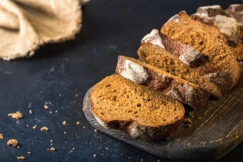 Cutten rye bread Stock Photos