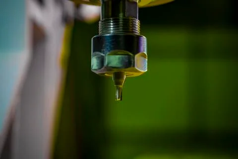 The cutter fixed in the collet. 스톡 사진