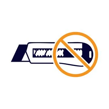 Cutter, knife, don't use, not use, icon, don't use cutter icon Stock Illustration