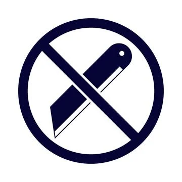 Cutter, knife, don't use, not use, icon, don't use cutter icon Stock Illustration