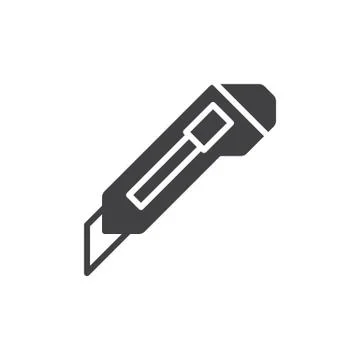 Cutter knife icon vector, filled flat sign, solid pictogram isolated on white. Stock Illustration