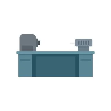 Cutter lathe icon flat isolated vector Stock Illustration