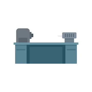 Cutter lathe icon flat isolated Stock Illustration