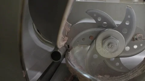 Cutter or Mincer for meat processing in the food industry for meat plant. Stock-Footage 100532431
