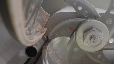 Cutter or Mincer for meat processing in the food industry for meat plant. Video stock 102807337