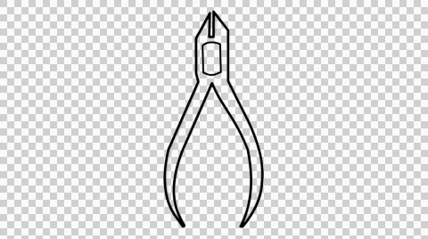 Cutter player line drawing illustration animation with transparent background Stock Footage 44729478