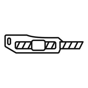 Cutter sharp icon, outline style Illustrazione stock