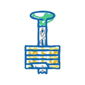Cutter slicer pineapple icon doodle illustration Stock Illustration