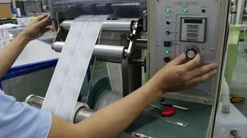 Cutter stamp rolls Stock-Footage 56080399