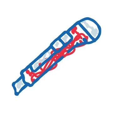 Cutter stationery tool doodle drawing on white background Stock Illustration