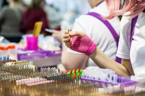 Cutters for manicure machine Stock Photos