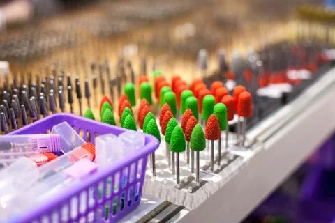 Cutters for manicure machine Stock Photos