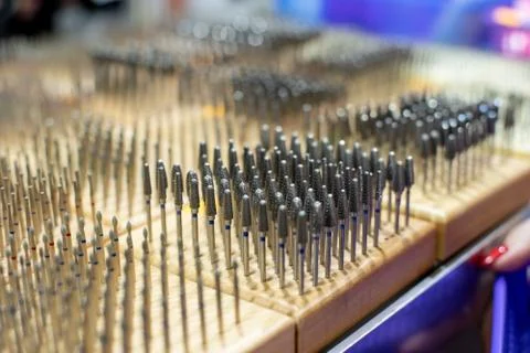 Cutters for manicure machine Stock Photos