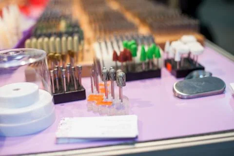 Cutters for manicure machine Stock Photos