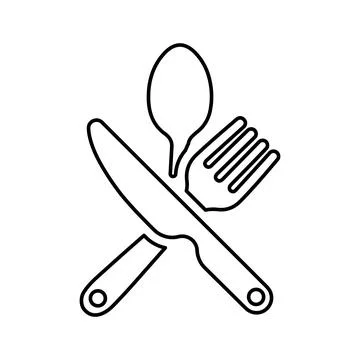 Cuttery icon. Outline vector. Stock Illustration