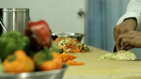 Cutting and chopping Stock Footage 55530485