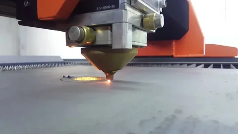 Cutting and processing of metal on a high-precision laser cnc machine Stock Footage 147112508